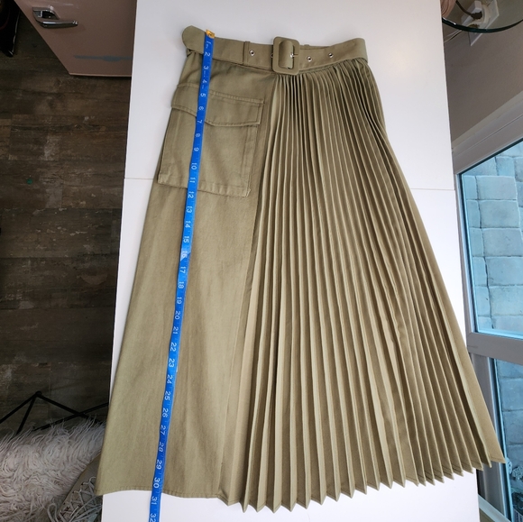 Mare Mare X Anthropologie Pleated Cargo Midi Skirt Sz XS - Picture 13 of 14